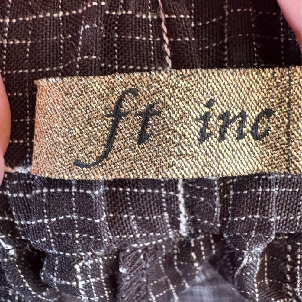 FT INC women’s plaid wide leg black high waist pants size M preloved - Picture 4 of 9